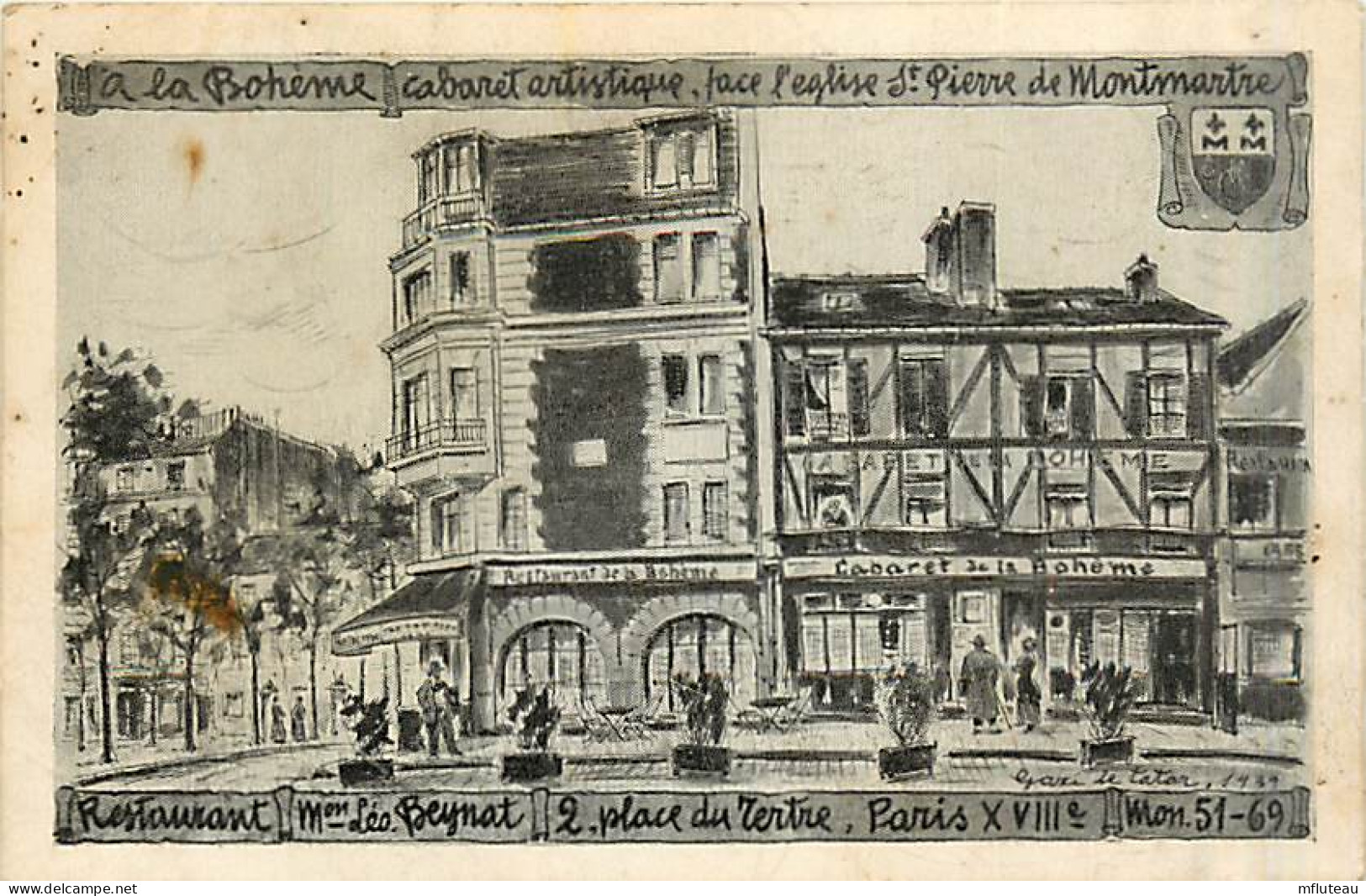 75* PARIS  Place Du Tertre « La Boheme »  (ilus, Lator 1939)     MA96,0275 - Sonstige & Ohne Zuordnung