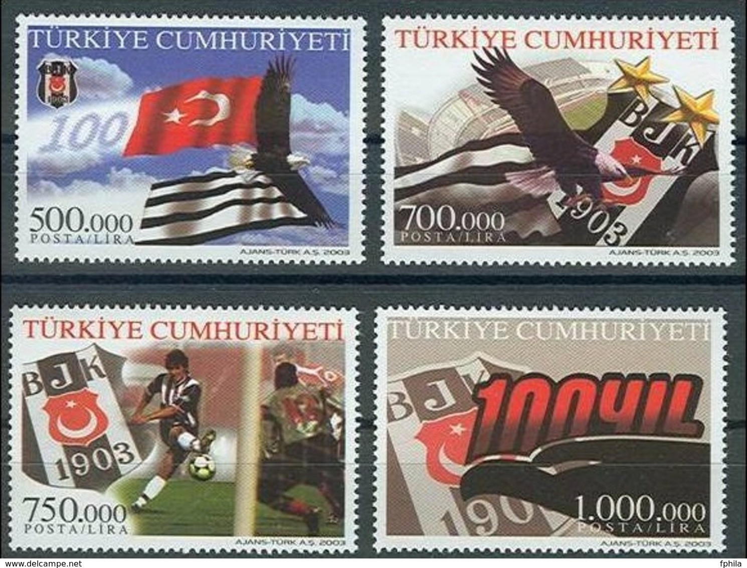 2003 TURKEY THE CENTENARY OF BESIKTAS GYMNASTIC CLUB MNH ** - Ungebraucht