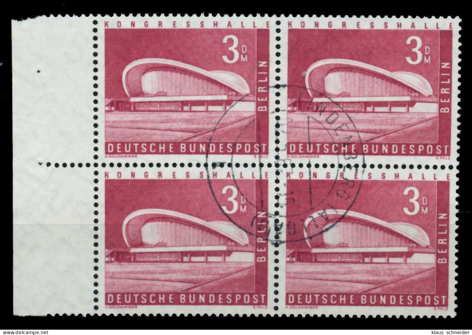 BERLIN DS BAUTEN 2 Nr 154 Zentrisch Gestempelt VIERERBLOCK S X74B9D6 - Used Stamps