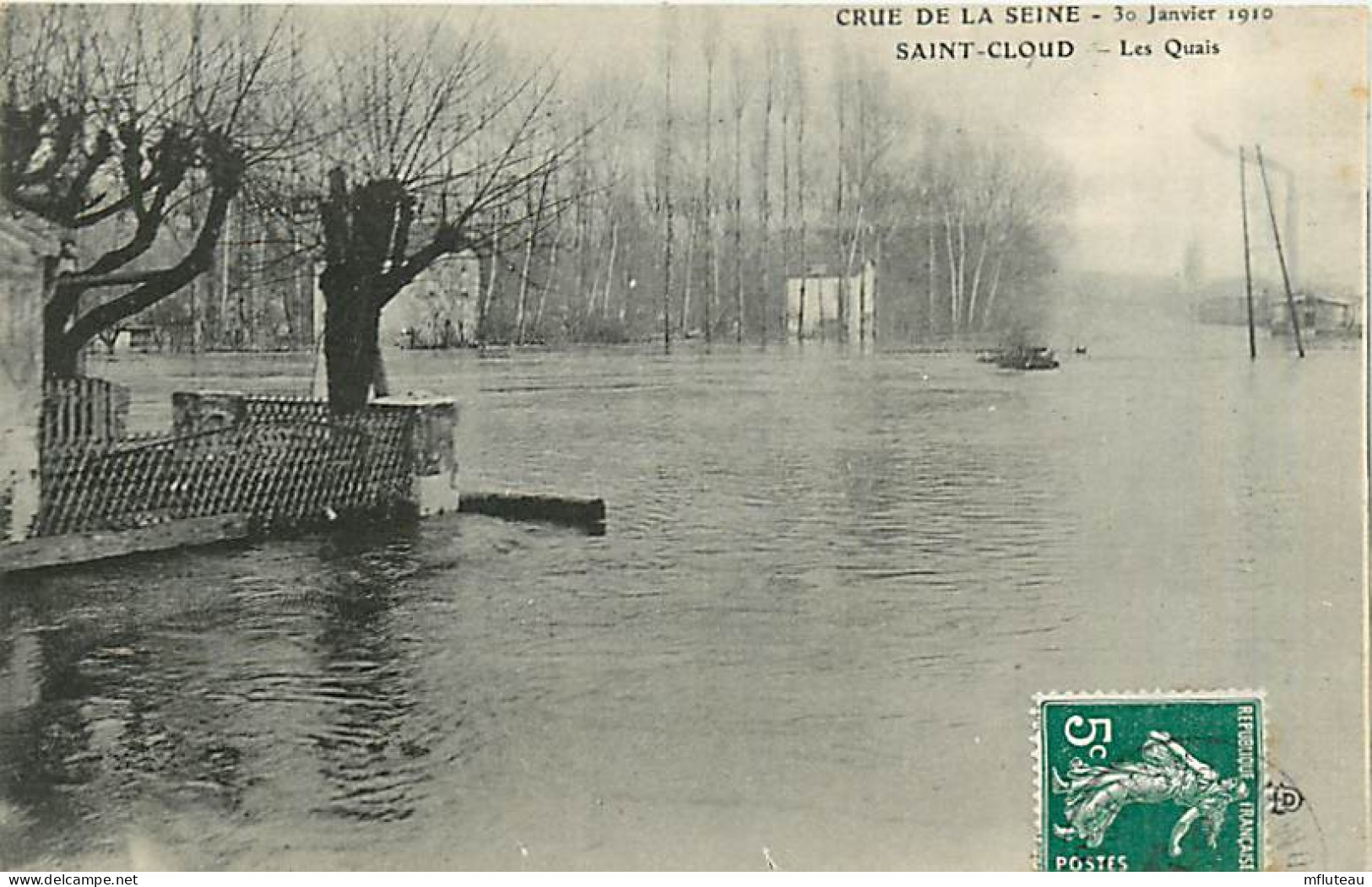 92* ST CLOUD Crue 1910  Les Quais            MA98,0382 - Saint Cloud