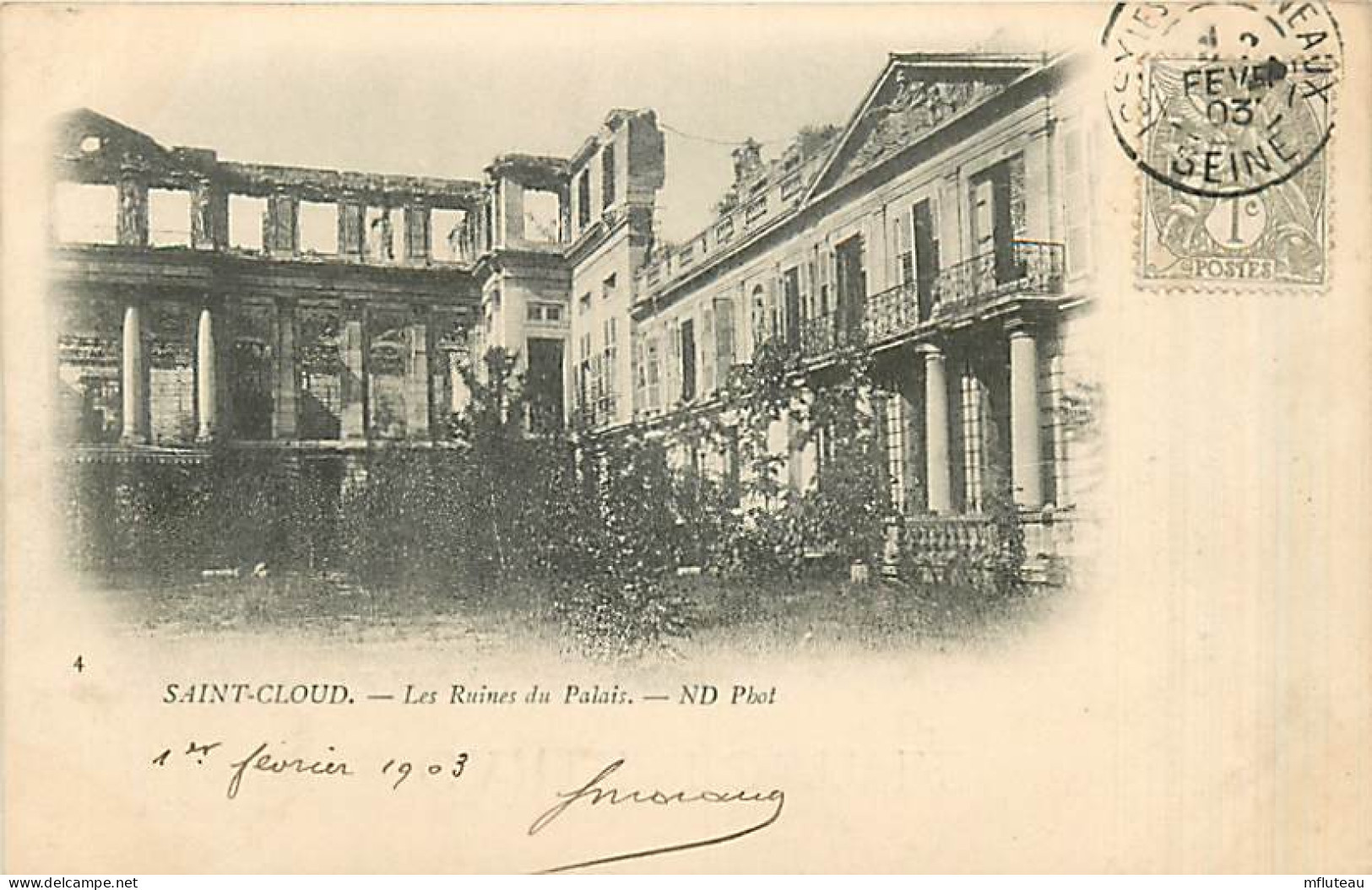 92* ST CLOUD Ruines Du Palais     MA98,0383 - Saint Cloud