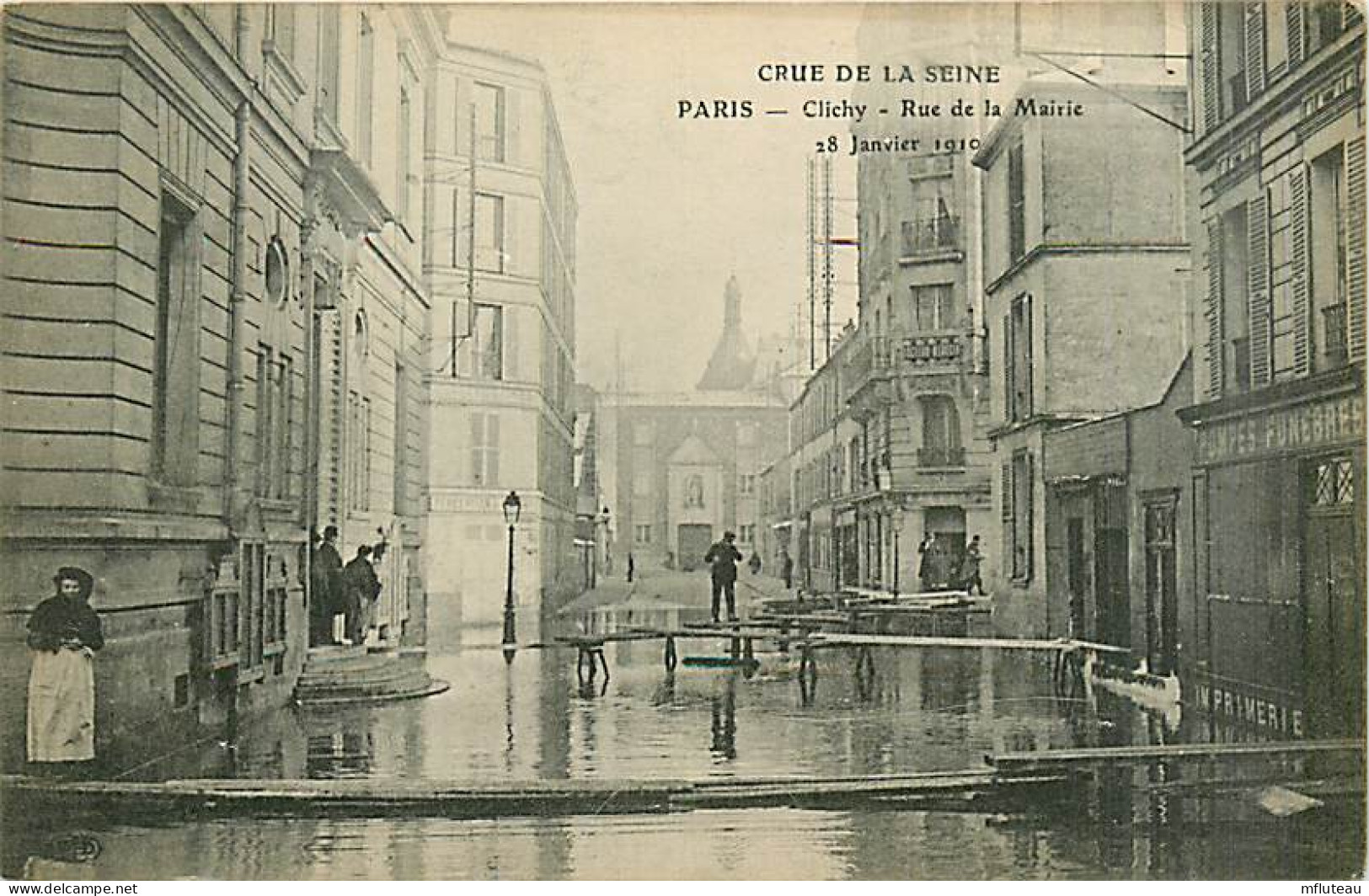 92* CLICHY Crue 1910  Rue De La Mairie             MA98,0336 - Clichy