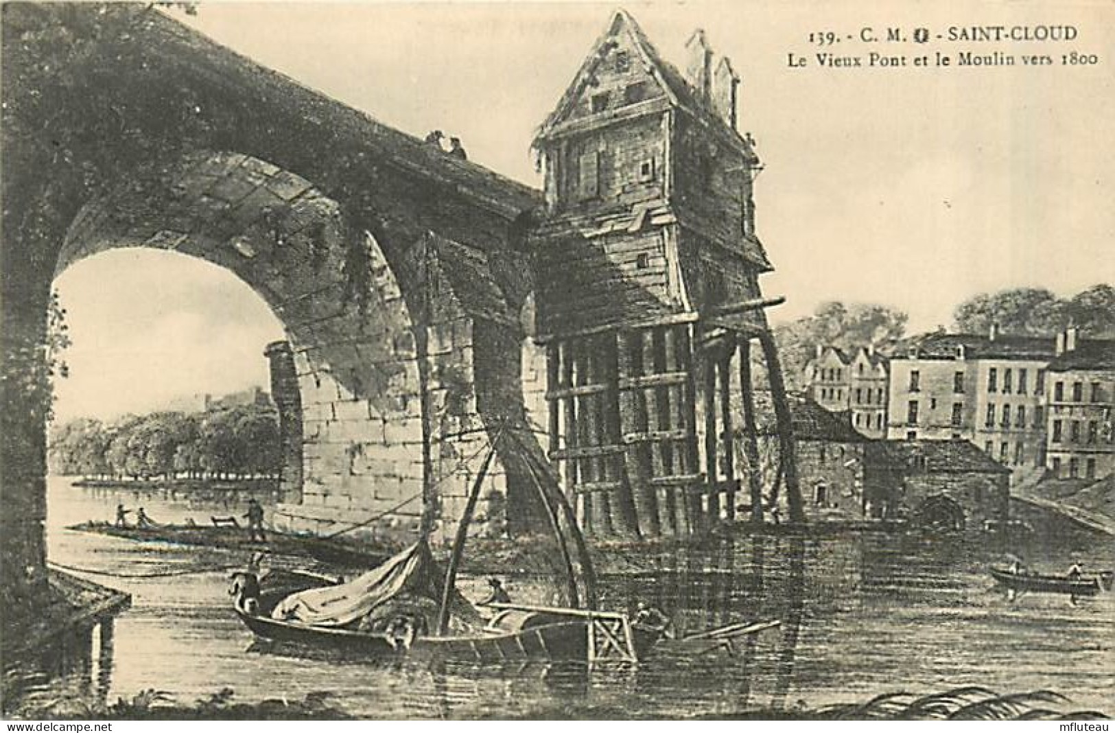 92* ST CLOUD  Pont  Moulin Vers 1800           MA98,0205 - Saint Cloud