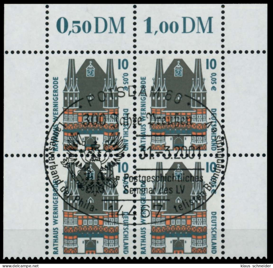 BRD DS SEHENSW Nr 2139 Zentrisch Gestempelt VIERERBLOCK ORA X750D02 - Used Stamps