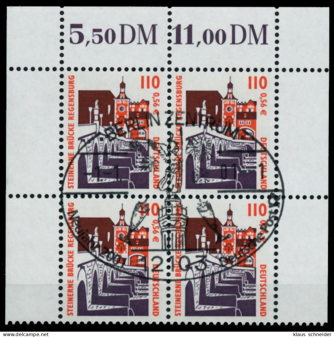 BRD DS SEHENSWÜRDIGKEITEN Nr 2140A Zentrisch Gestempelt VIER X750CBE - Used Stamps