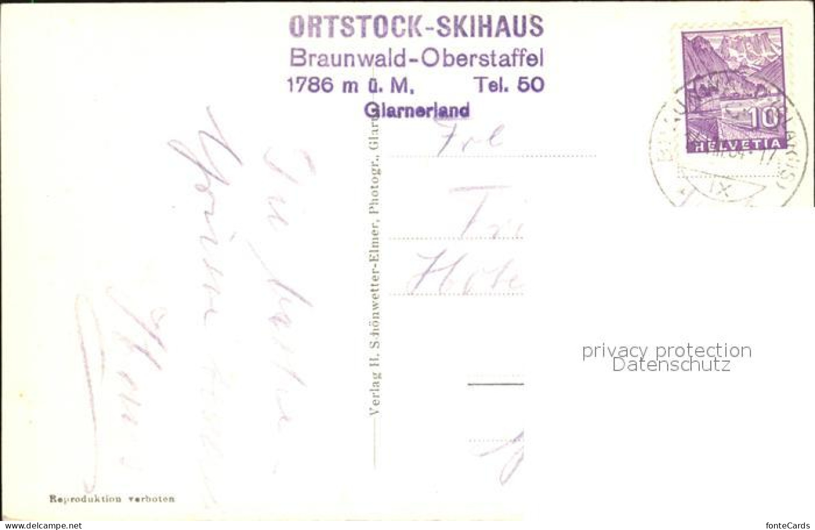 12473072 Braunwald GL Braechalp Oberstaffel Ortstock  Braunwald - Autres & Non Classés