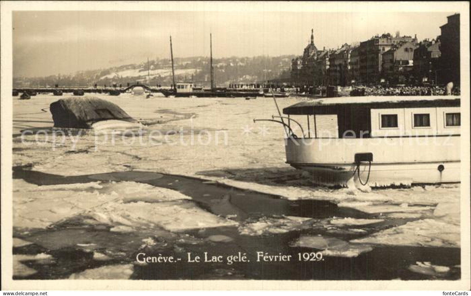 12472140 Geneve GE Le Lac Gelè Februar 1929 Geneve - Sonstige & Ohne Zuordnung