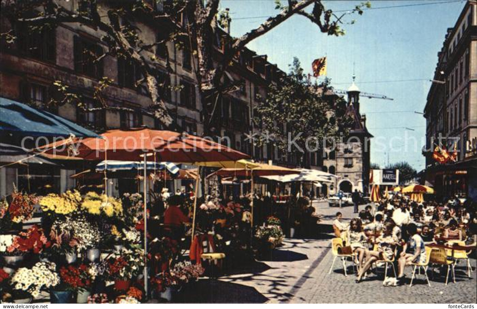 12472130 Geneve GE La Place Du Molard Et Ses Grands Cafes Geneve - Altri & Non Classificati