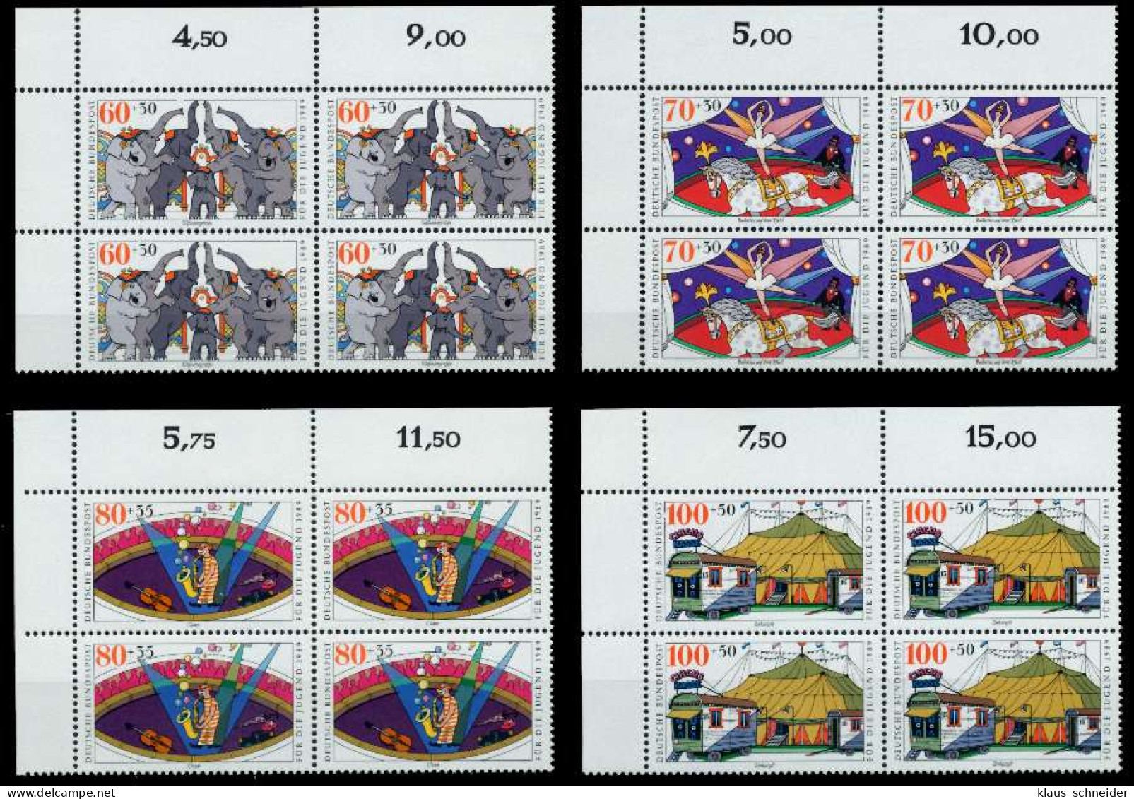 BRD 1989 Nr 1411-1414 Postfrisch VIERERBLOCK ECKE-OLI X76CC82 - Unused Stamps