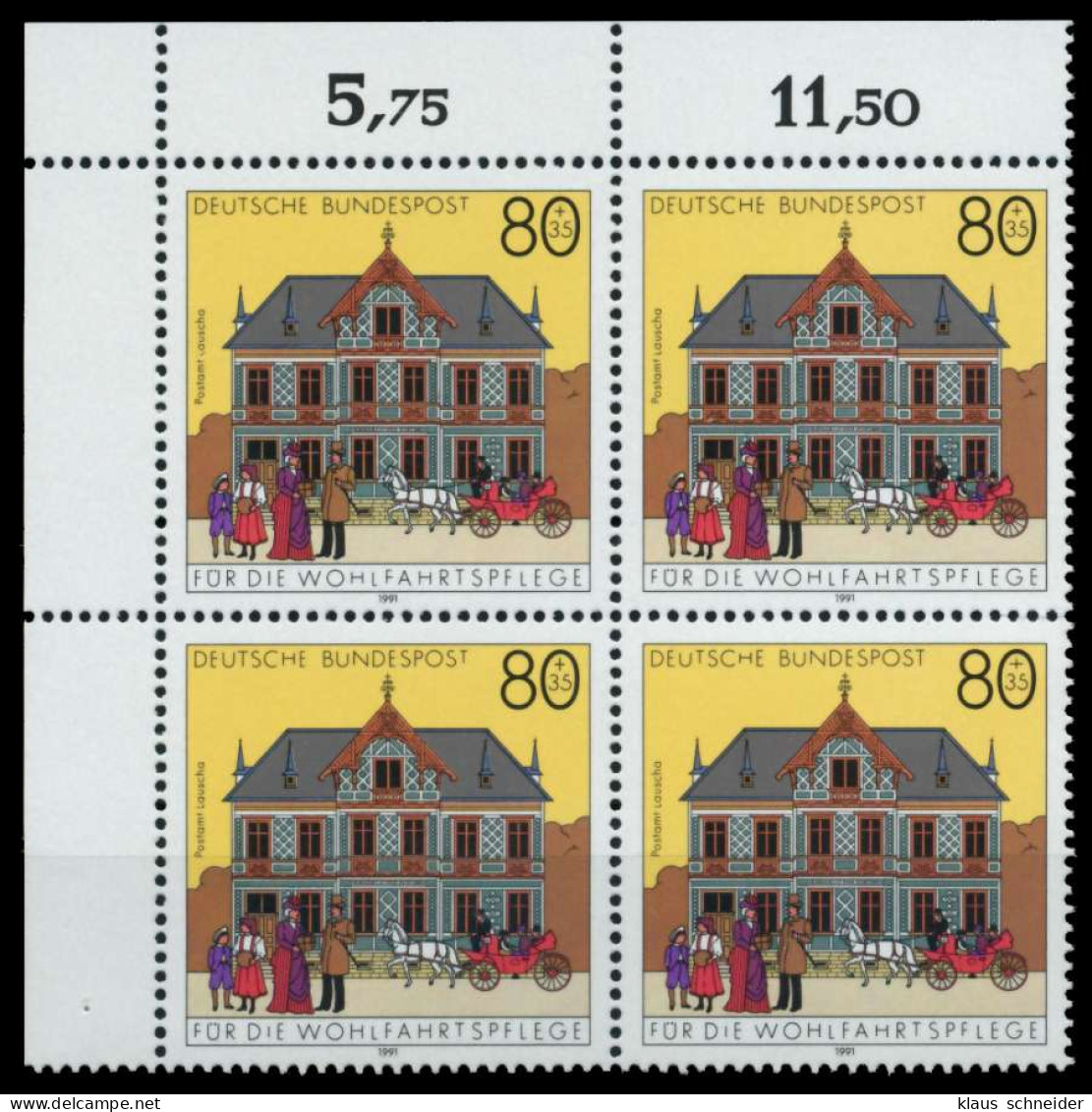 BRD 1991 Nr 1566 Postfrisch VIERERBLOCK ECKE-OLI X76CEA2 - Ungebraucht