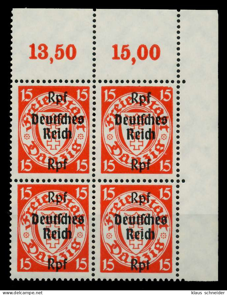 3. REICH 1939 Nr 722 Postfrisch VIERERBLOCK ECKE-ORE X77D572 - Neufs