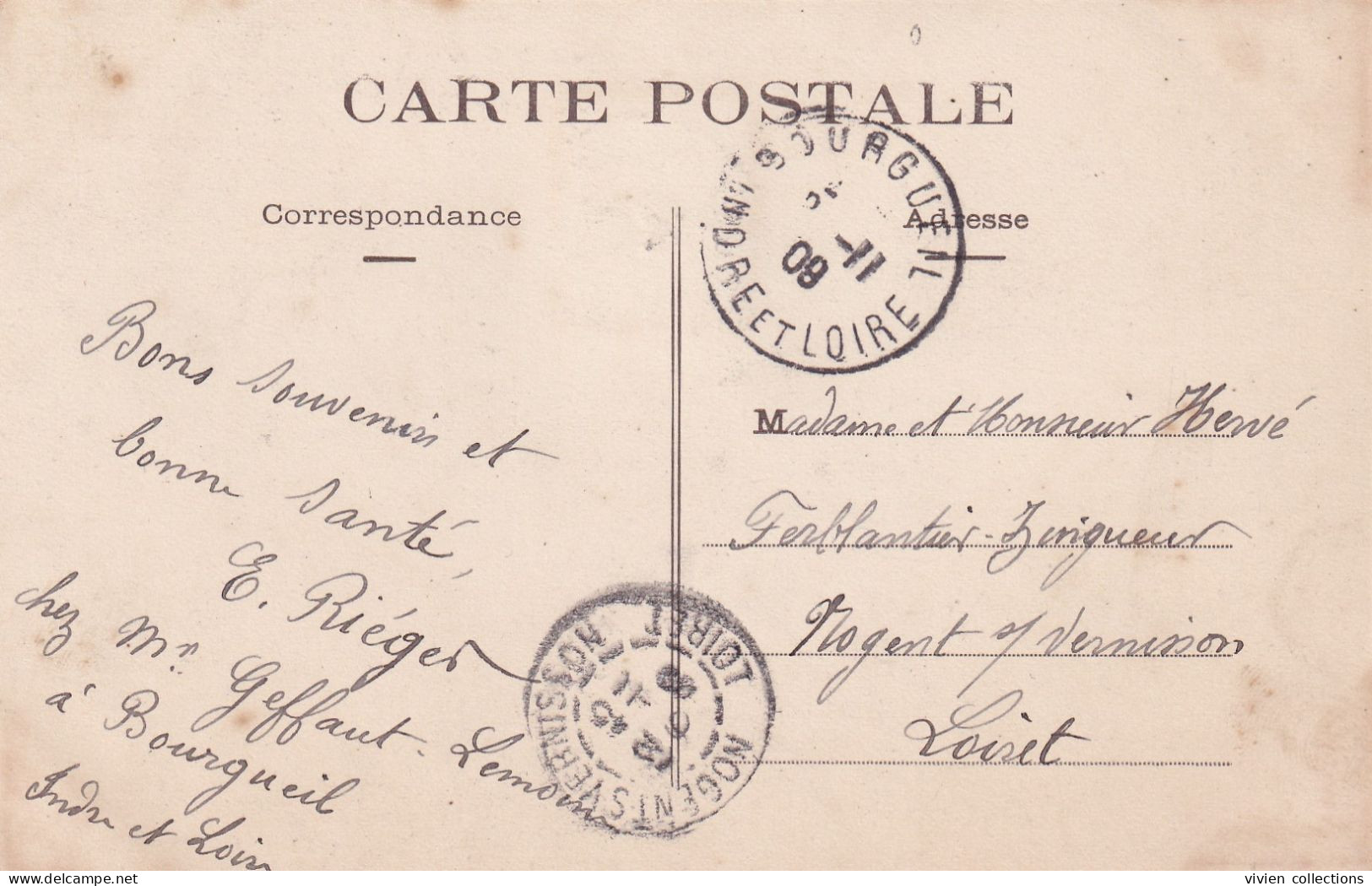 Bourgueil (37 Indre Et Loire) Avenue De La Gare - édit. Fusellier Circulée 1909 - Andere & Zonder Classificatie