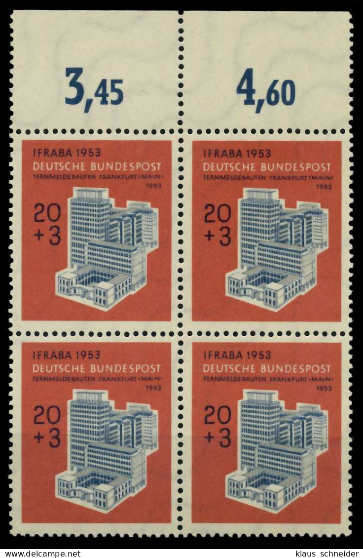 BRD 1953 Nr 172 Postfrisch VIERERBLOCK ORA X78D5CE - Neufs