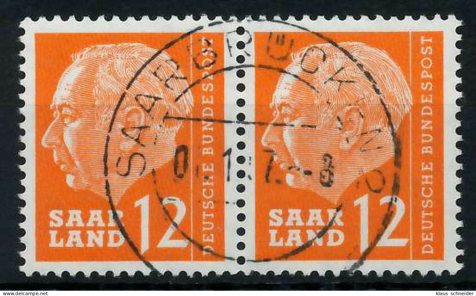 SAAR OPD 1957 Nr 414 Zentrisch Gestempelt WAAGR PAAR X79C9AE - Used Stamps