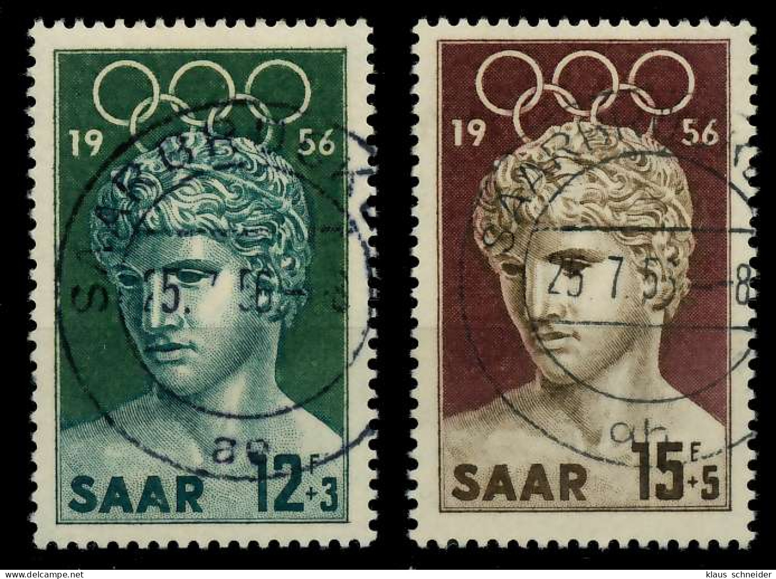 SAARLAND 1956 Nr 371-372 Zentrisch Gestempelt X79CB7E - Used Stamps