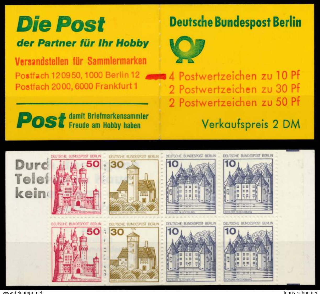 BERLIN MARKENHEFTCHEN Nr MH 10aIImZ Postfrisch S6387FE - Markenheftchen