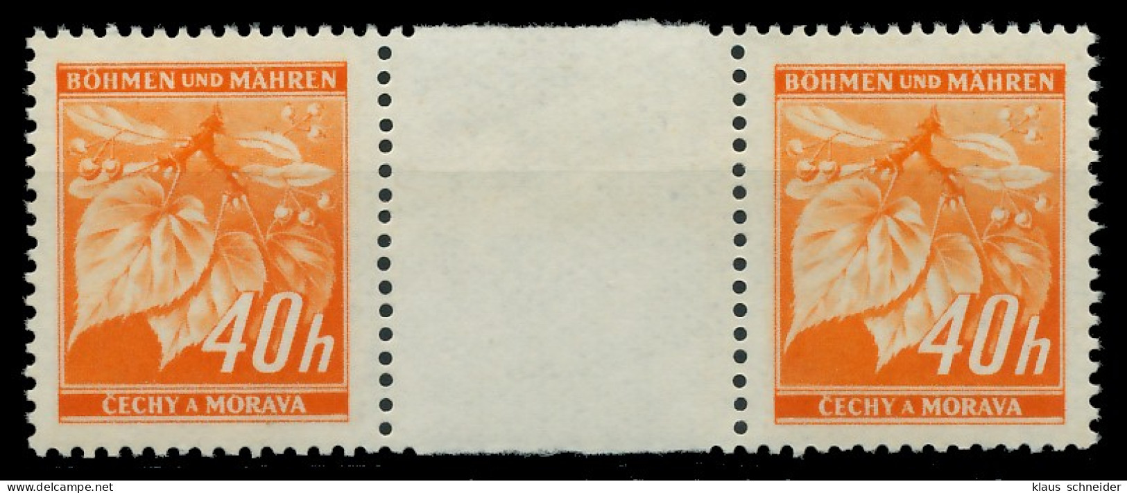 BÖHMEN MÄHREN 1939-1940 Nr 38ZW Postfrisch ZW-STEG PAAR X8269FE - Unused Stamps