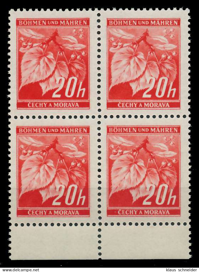 BÖHMEN MÄHREN 1939-1940 Nr 22 Postfrisch VIERERBLOCK UR X8287F2 - Unused Stamps