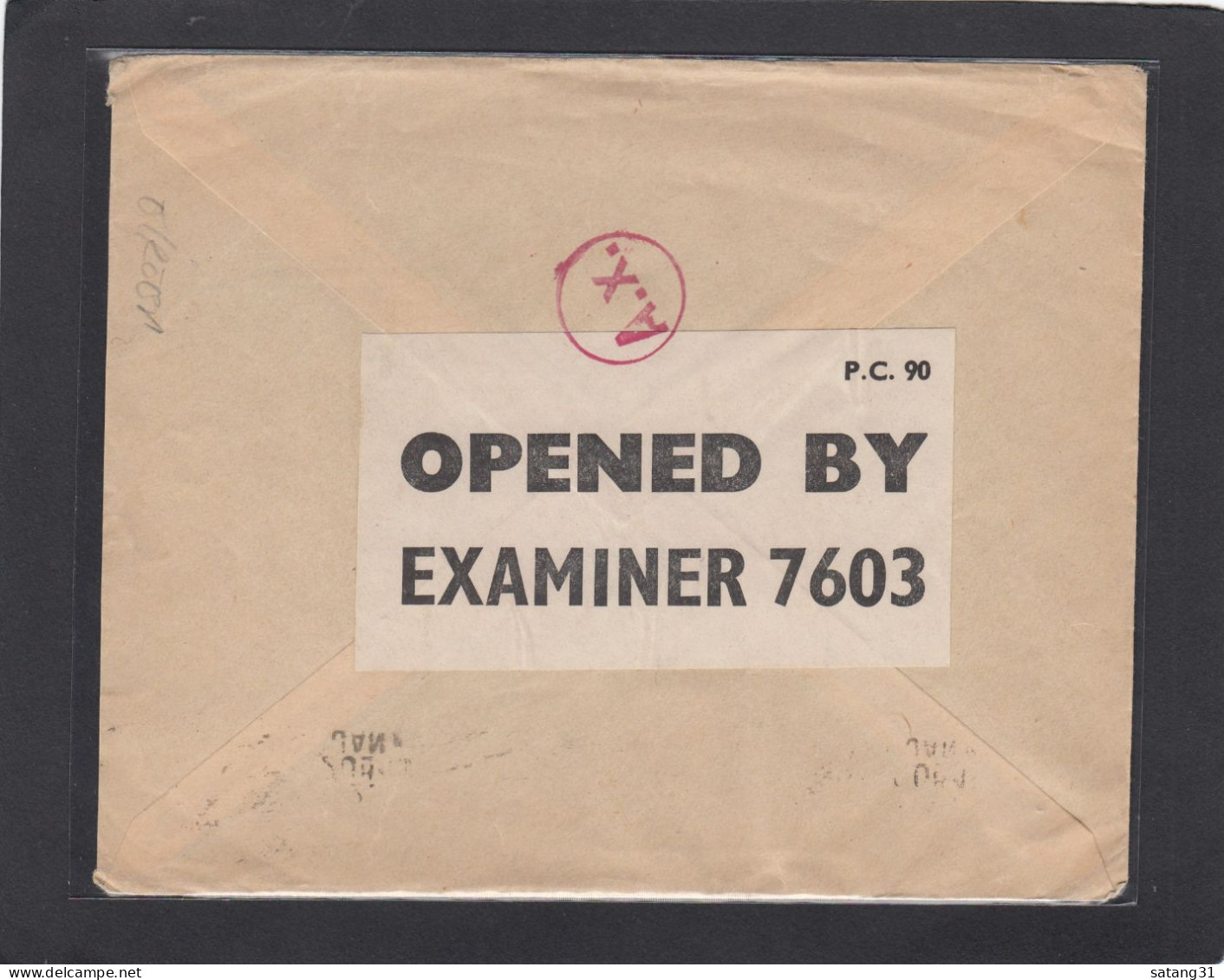 LETTRE D'ORAN POUR GENEVE,OUVERTE PAR LA CENSURE US,CACHET DE CENSURE ALLEMAND "A.x." EN ROUGE. - Cartas & Documentos