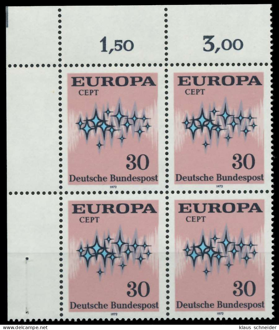 BRD BUND 1972 Nr 717 Postfrisch VIERERBLOCK ECKE-OLI X84EEB2 - Nuevos