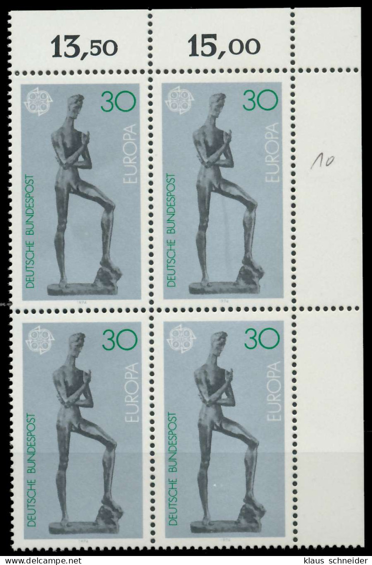 BRD BUND 1974 Nr 804 Postfrisch VIERERBLOCK ECKE-ORE X850302 - Unused Stamps