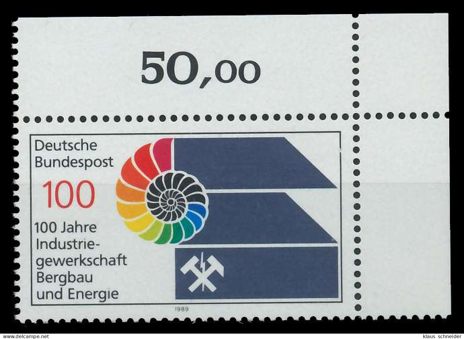 BRD 1989 Nr 1436 Postfrisch ECKE-ORE X85BC4A - Ungebraucht