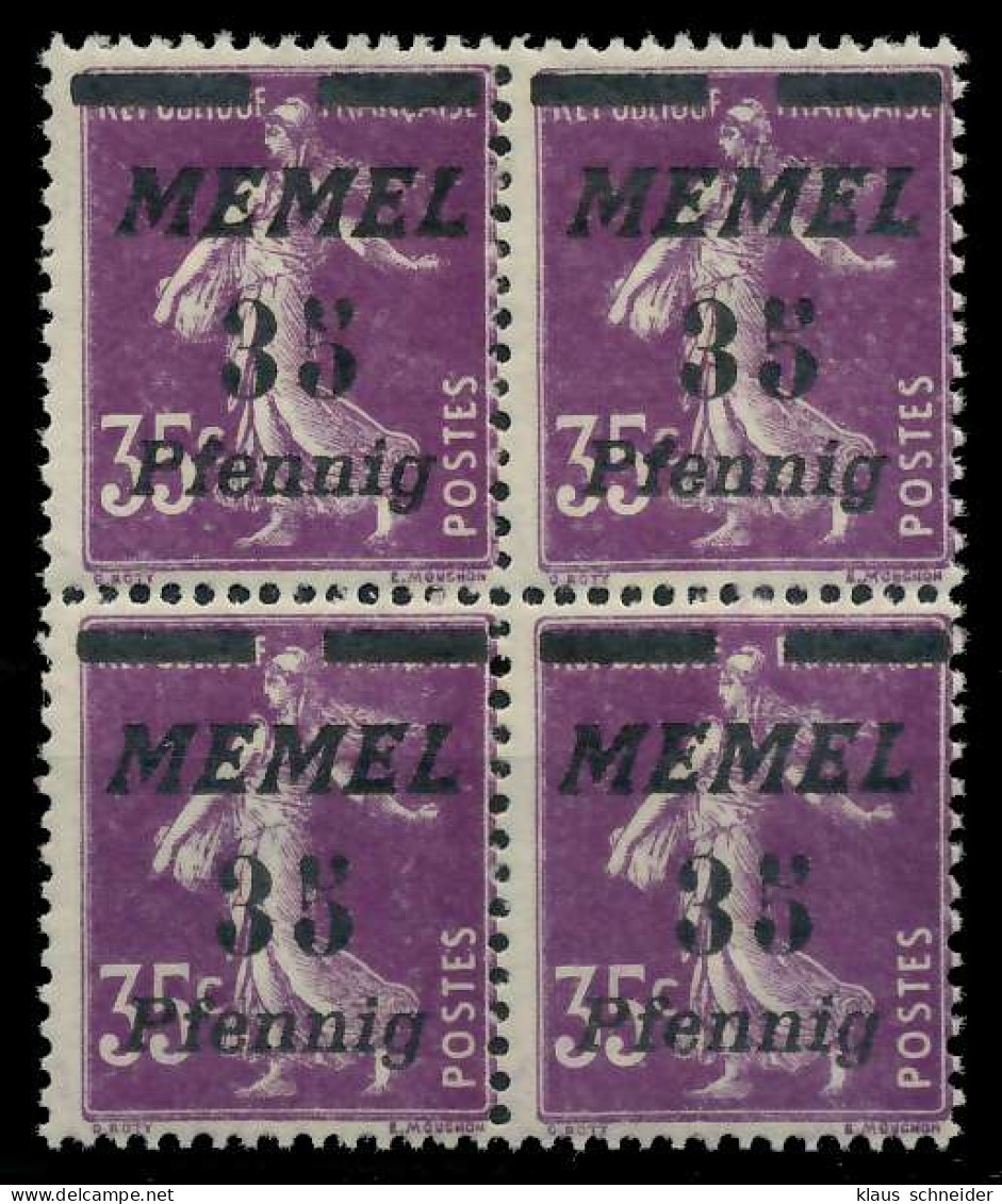 MEMEL 1922 Nr 84 Postfrisch VIERERBLOCK X887A8E - Memel (Klaipeda) 1923