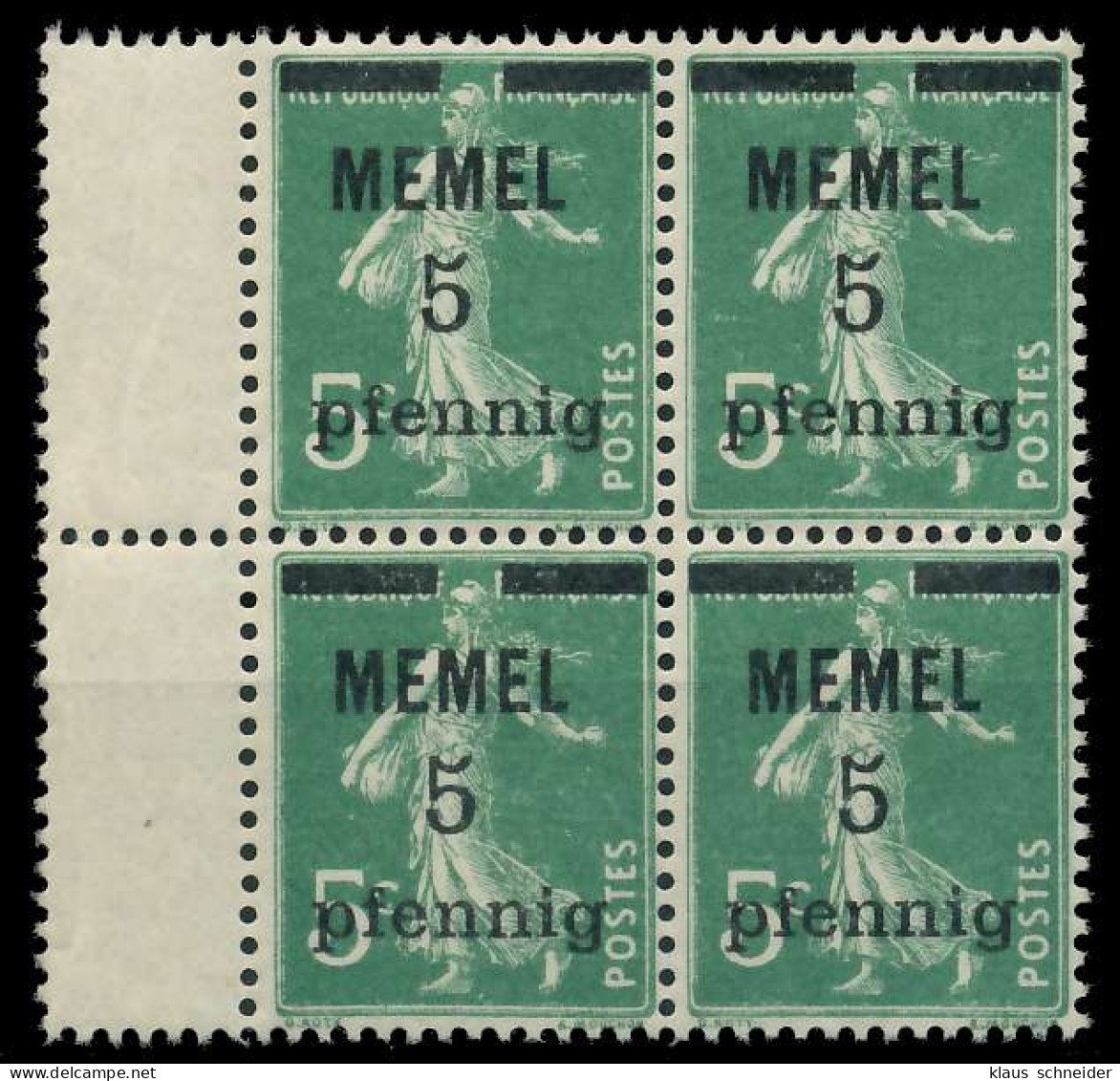 MEMEL 1920 Nr 18b Postfrisch VIERERBLOCK SRA X887D32 - Memel (Klaïpeda) 1923