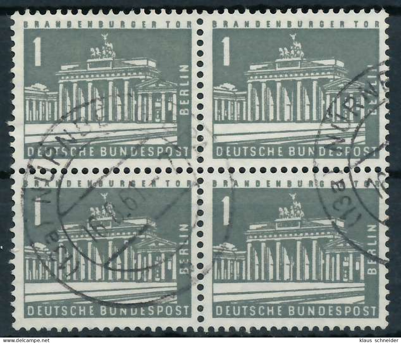 BERLIN DS BAUTEN 2 Nr 140 Zentrisch Gestempelt VIERERBLOCK X920496 - Used Stamps