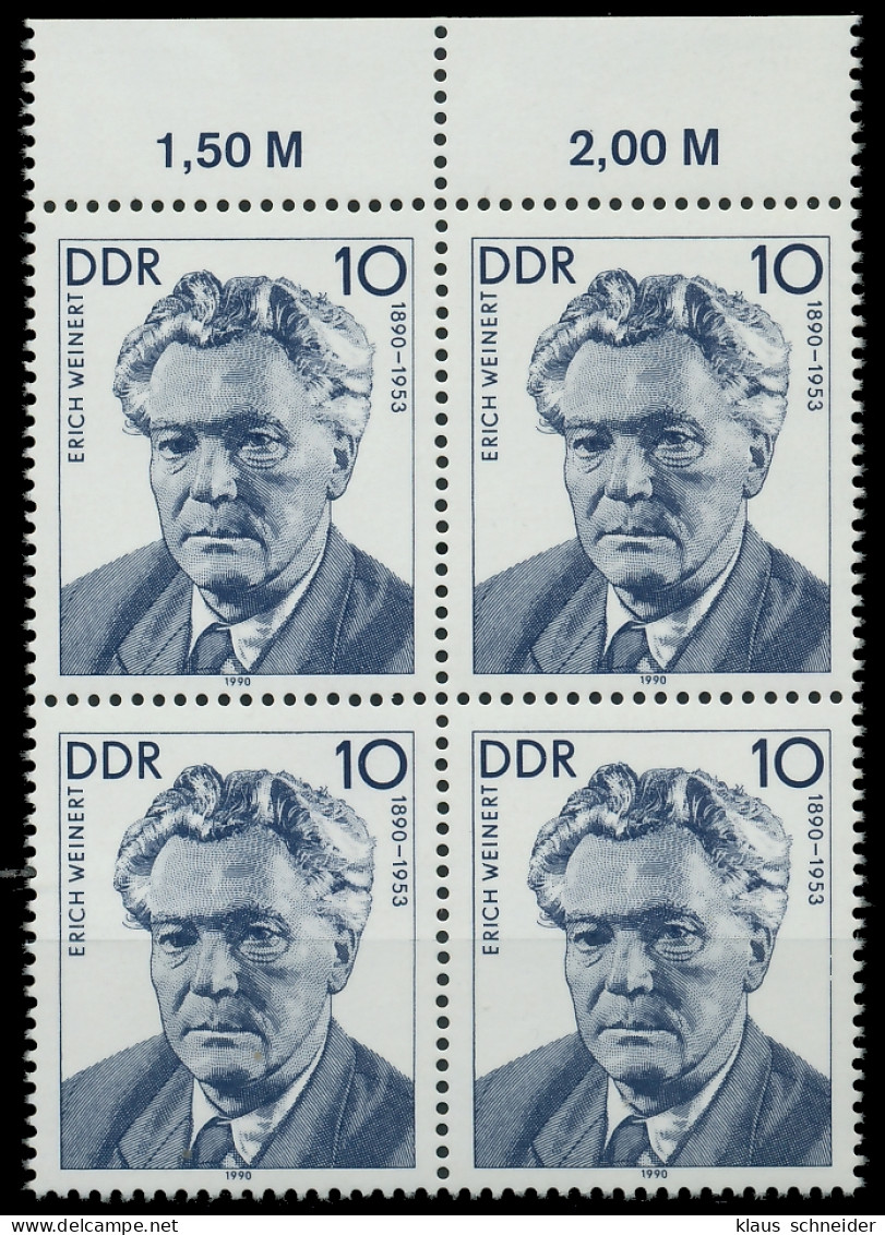 DDR 1990 Nr 3301 Postfrisch VIERERBLOCK ORA X034C6E - Unused Stamps