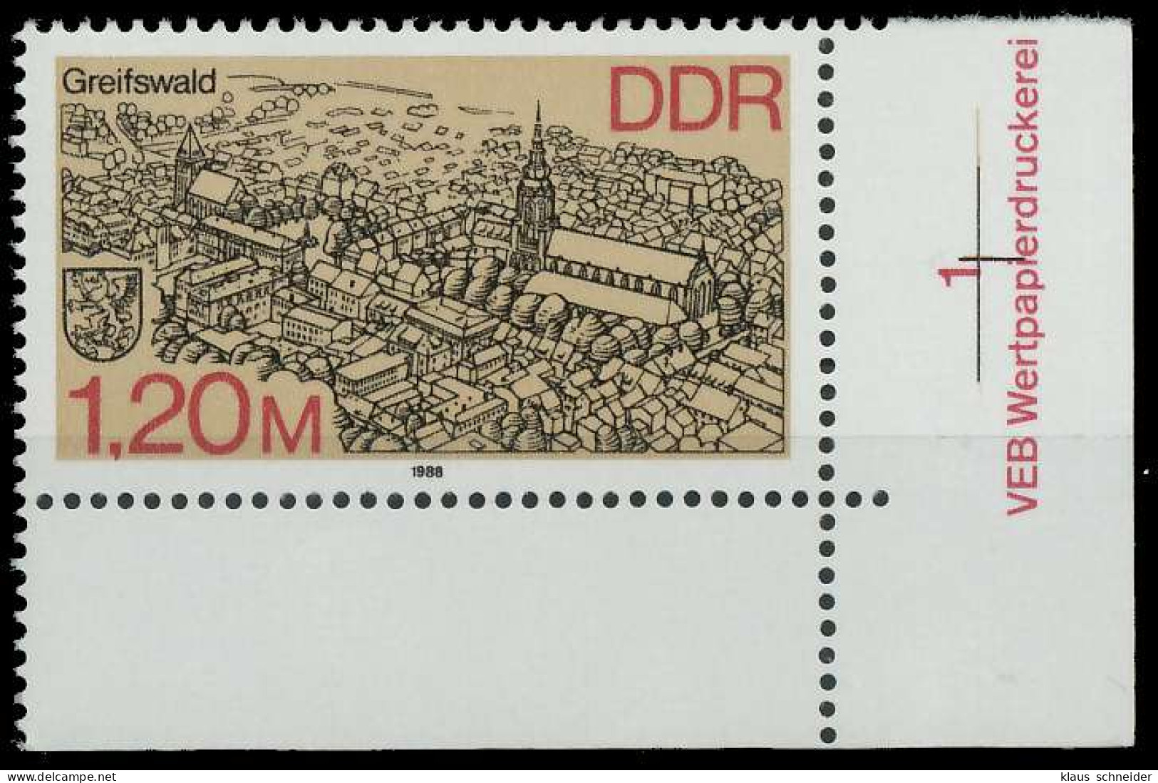 DDR 1988 Nr 3166 Postfrisch ECKE-URE X0DDD76 - Ungebraucht
