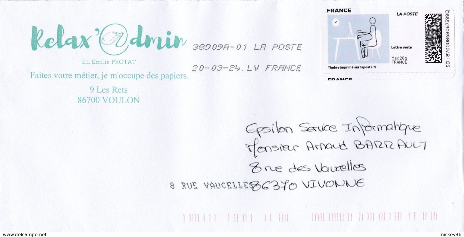 2024- Lettre -cachet  20-03-24 --tp  Imprimé Sur Laposte.fr - 1961-....