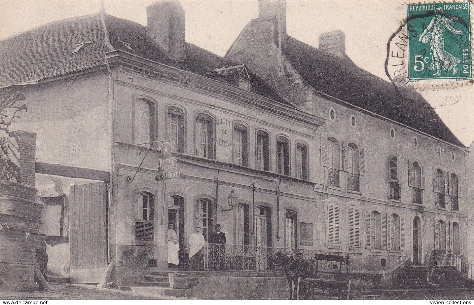 Courtenay (45 Loiret) Hôtel De L'Etoile - Carte De Représentant (vignette Au Dos) Avis De Passage Deschamps à Orléans - Courtenay
