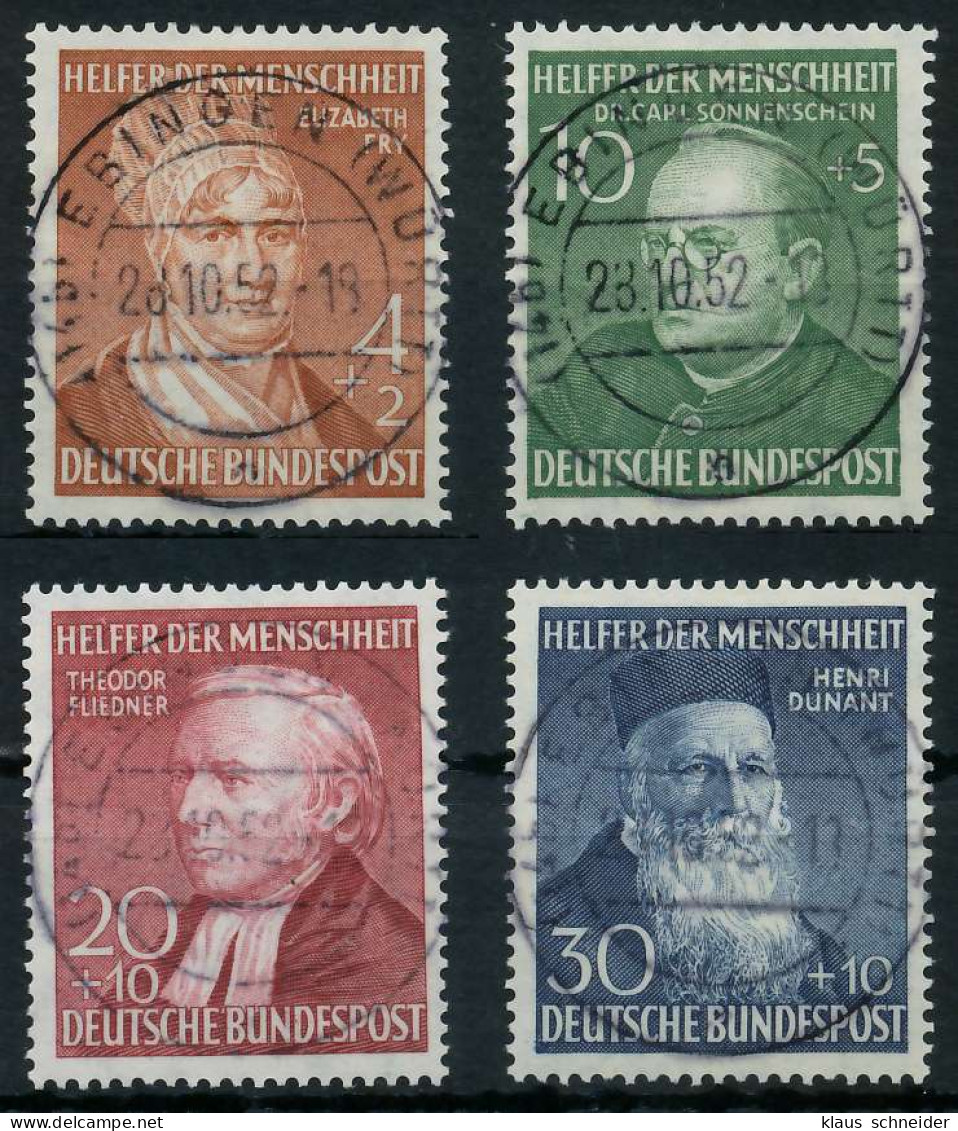 BRD BUND 1952 Nr 156-159 Zentrisch Gestempelt Gepr. X69B792 - Used Stamps