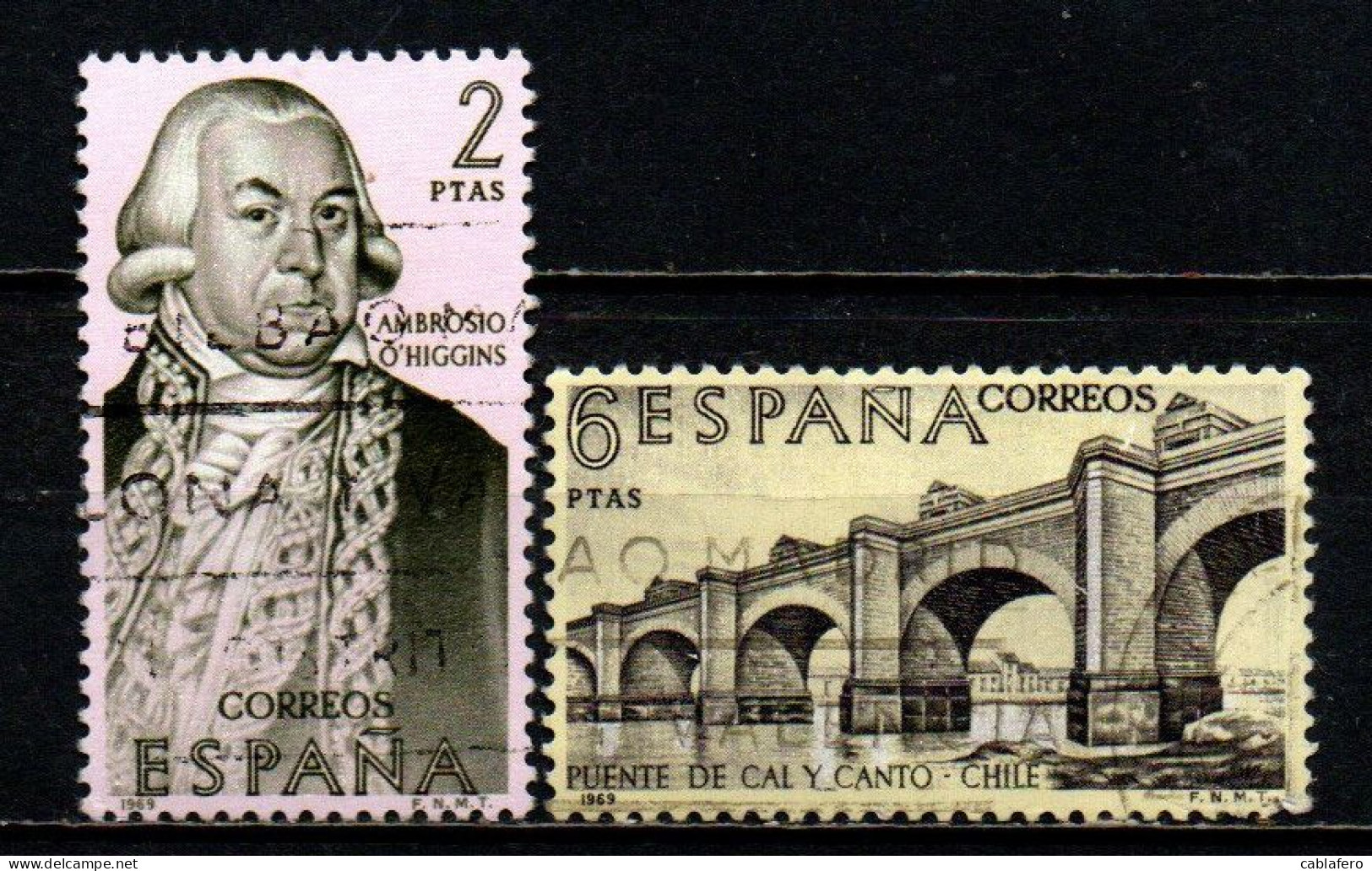 SPAGNA - 1969 - CONQUISTARORI DELL'AMERICA: AMBROSIO O'HIGGINS, PONTE DI CAL Y CANTO - USATI - Used Stamps