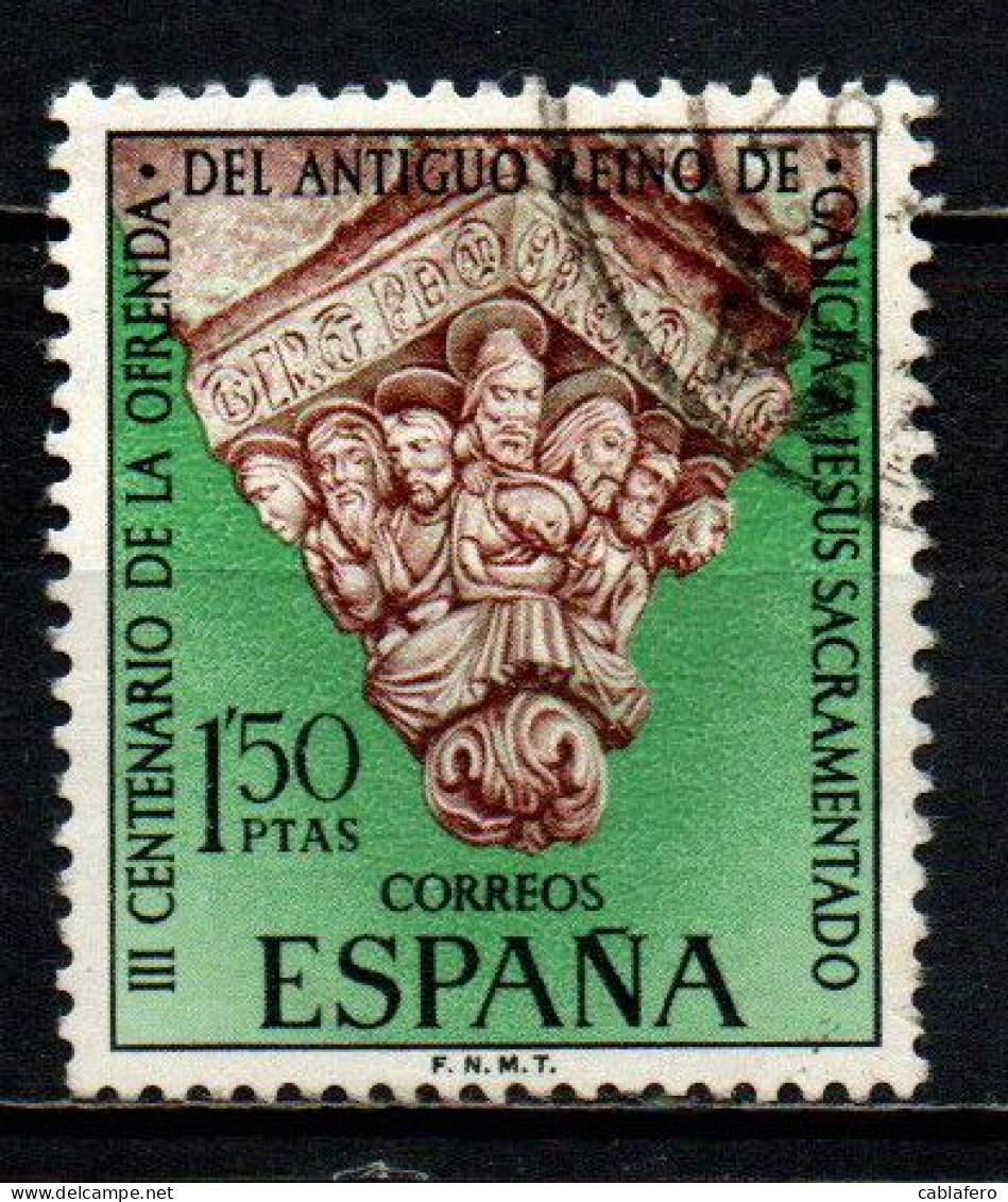 SPAGNA - 1969 - 3° CENTENARIO DELL'OFFERTA DELL'ANTICO REGNO DI GALIZIA A GESU' - USATO - Used Stamps