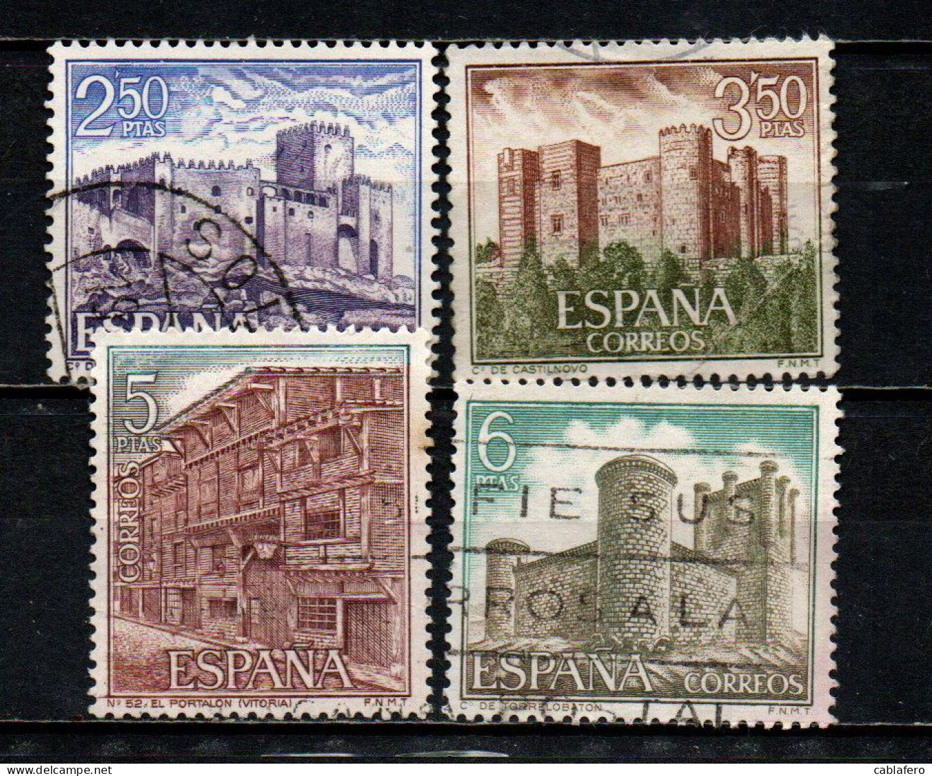 SPAGNA - 1969 - CASTELLI DELLA SPAGNA - USATI - Oblitérés