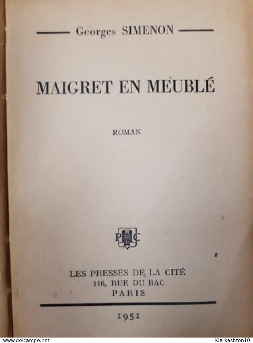 Maigret En Meuble - Andere & Zonder Classificatie