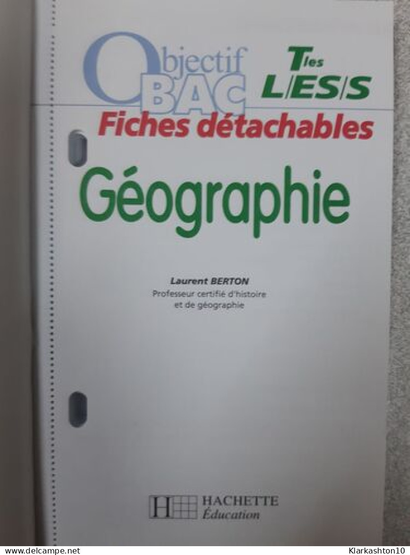 Géographie Tles L ES S - Andere & Zonder Classificatie