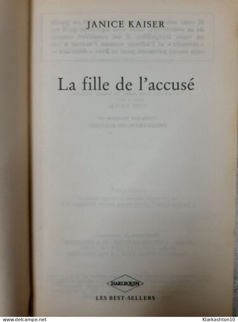 La Fille De L'accusé - Sonstige & Ohne Zuordnung