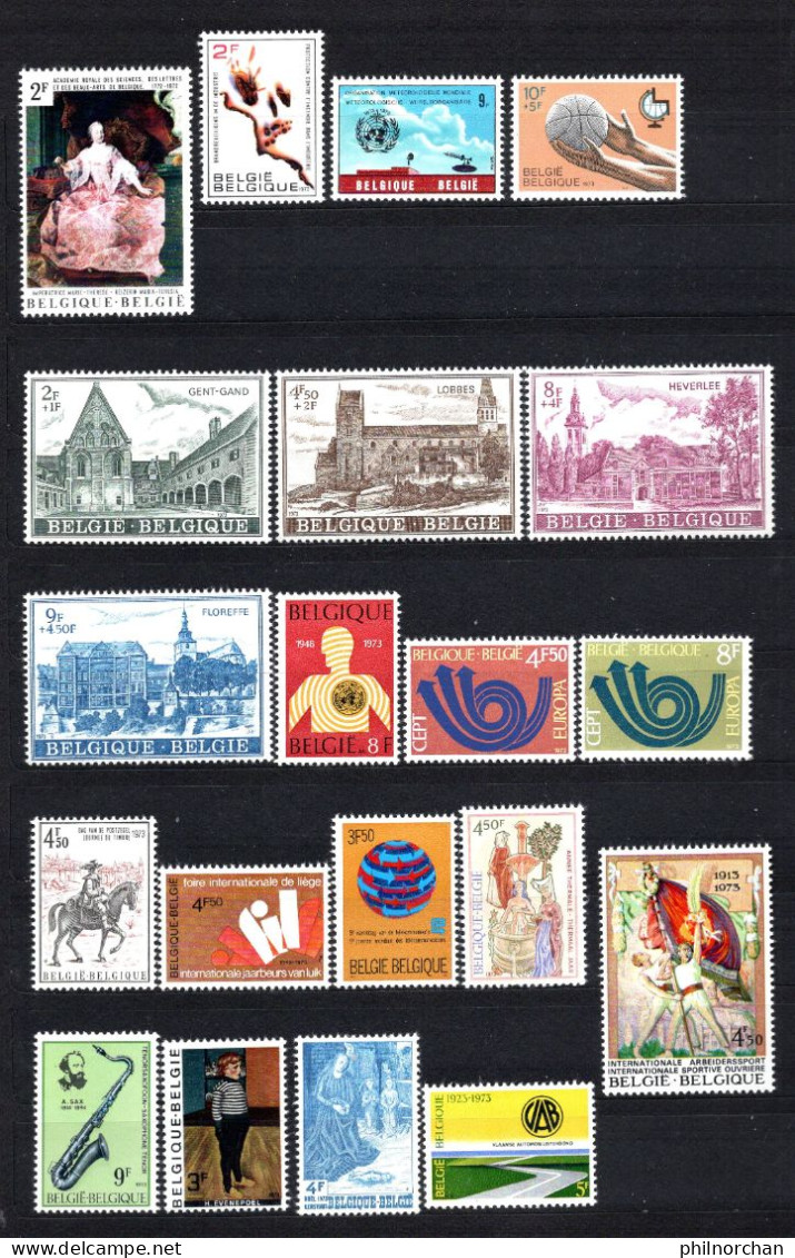 Belgique 1971 à 1976 Neufs** TB 101 Timbres Différents  9  €    (cote 60,15 €, 101 Valeurs) - Unused Stamps