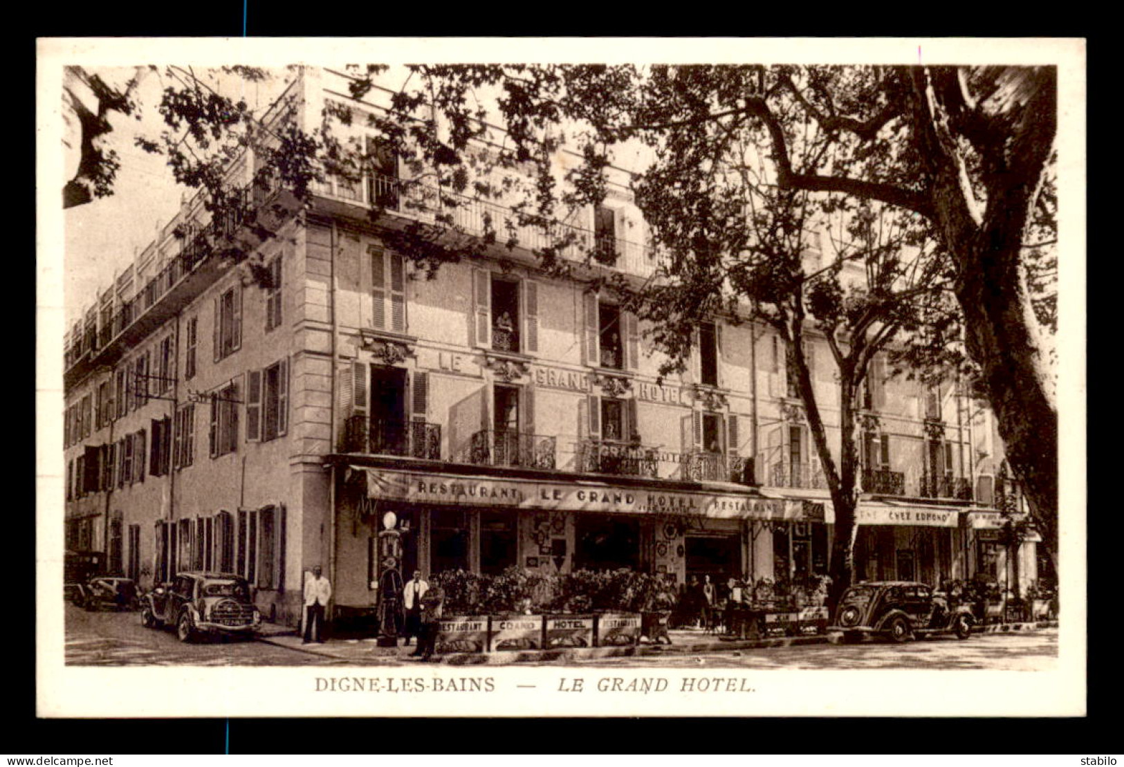 04 - DIGNE - LE GRAND HOTEL - J. MARTIN CHEF DE CUISINE - TRACTION IMMATRICULEE 3727 - RJ 7 - Digne