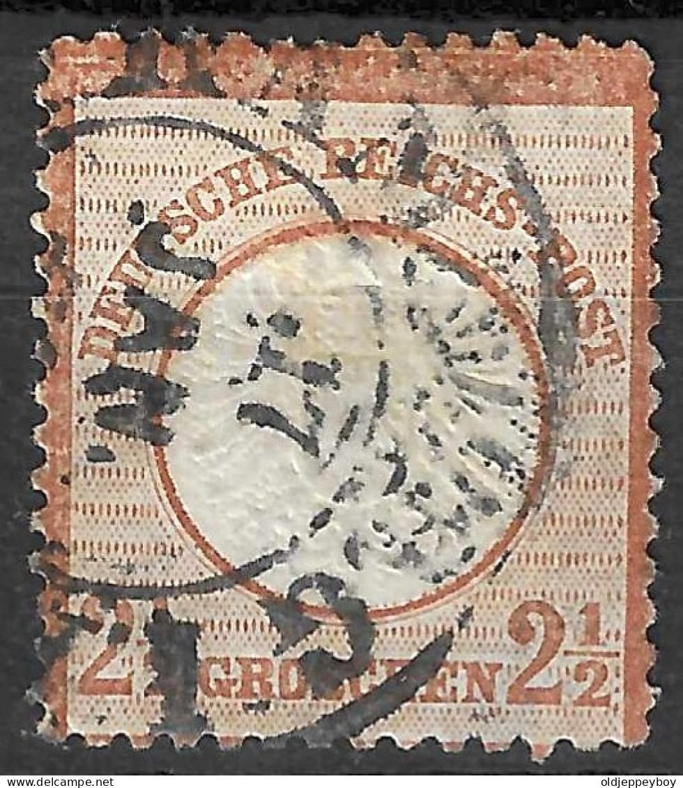 GERMAN EMPIRE GERMANY 1872 Large Shield Sc 19 2 1/2 Gr Used ORANGE BROWN - Used Stamps