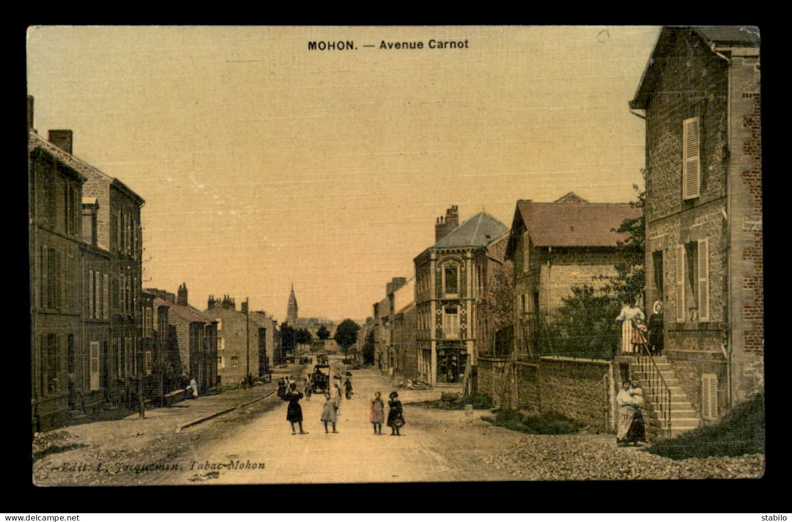 08 - MOHON - AVENUE CARNOT - CARTE TOILEE ET COLORISEE - Other & Unclassified