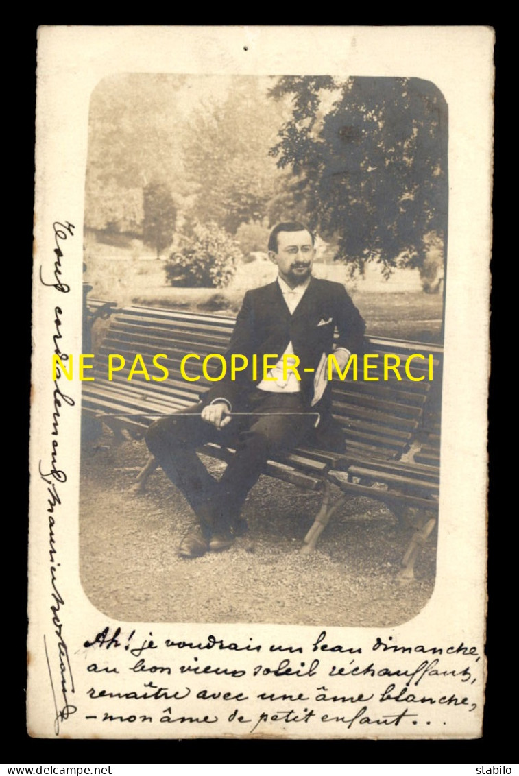 08 - RETHEL -  JEUNE HOMME - POESIE DE MAURICE MORTEAU - CARTE PHOTO ORIGINALE - Rethel