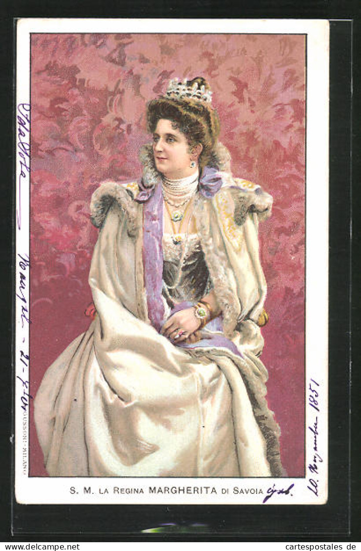 Cartolina S. M. La Regina Margherita Di Savoia  - Familles Royales