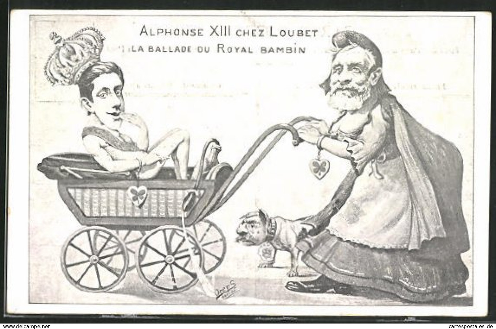 Artista-Postal Charles Denizard (Orens): Alphonse XIII. Chez Loubet, La Ballade Du Royal Bambin  - Königshäuser