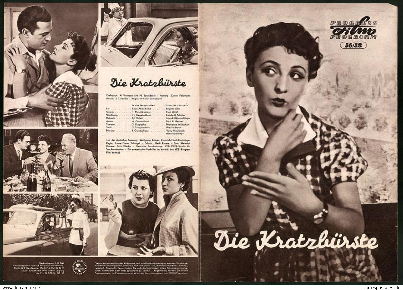 Filmprogramm PFP Nr. 56 /58, Die Kratzbürste, L. Abaschidse, T. Muschkudiani, Regie: Nikolai Sanischwili  - Zeitschriften