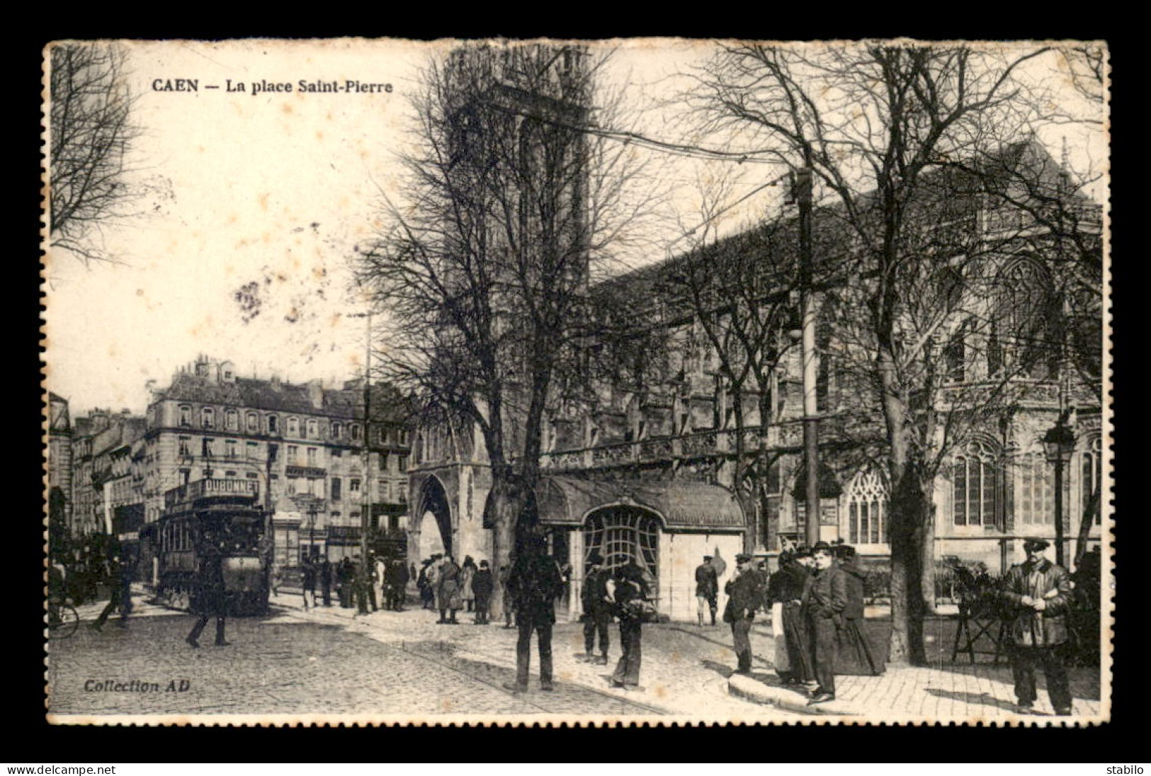 14 - CAEN - PLACE ST-PIERRE - PARTIE D'UNE CARTE-LETTRE - Caen