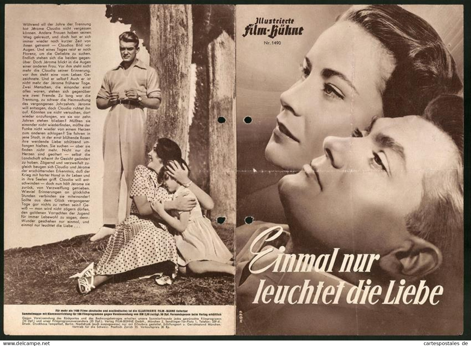 Filmprogramm IFB Nr. 1490, Einmal Nur Leuchtet Die Liebe, Alida Valli, Jean Marais, Regie: Yves Allegret  - Revistas